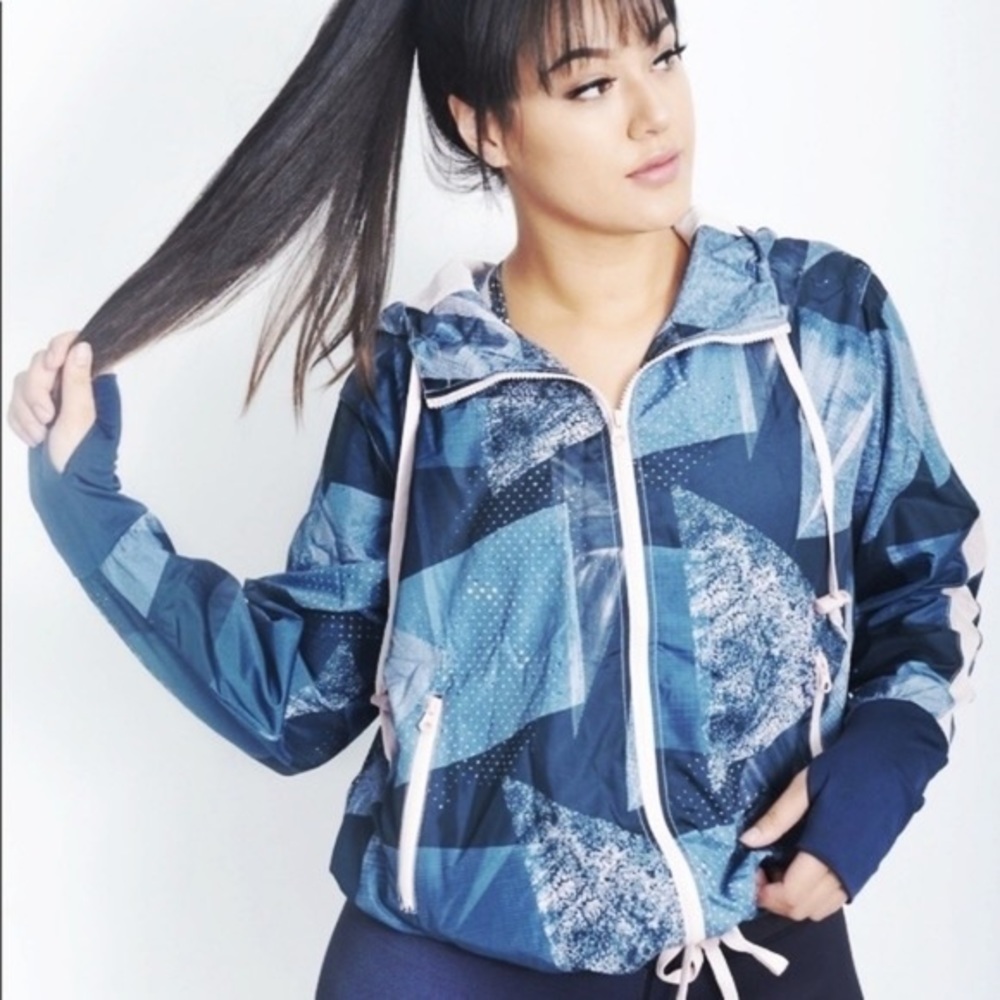 Zyia geometric radical bomber jacket